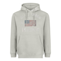 Moon Dust Bar Harbor Maine USA American Flag Established ME Vintage Heavyweight Hoodie - PixelWave
