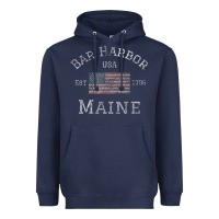 Bar Harbor Maine Usa American Flag Established Me Vintage Heavyweight Hoodie | Teevron