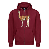Burgundy guanaco llama Zipper Hoodie - LillyAllenDesigns