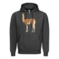 Charcoal Heather guanaco llama Zipper Hoodie - LillyAllenDesigns