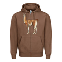 Chestnut guanaco llama Zipper Hoodie - LillyAllenDesigns