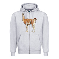 Heather Grey guanaco llama Zipper Hoodie - LillyAllenDesigns