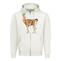 Oatmeal Heather guanaco llama Zipper Hoodie - LillyAllenDesigns