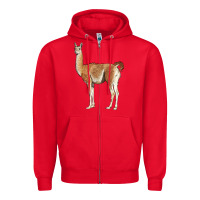 Red guanaco llama Zipper Hoodie - LillyAllenDesigns