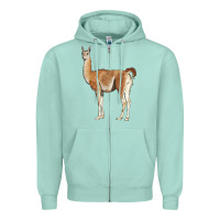 Seafoam guanaco llama Zipper Hoodie - LillyAllenDesigns