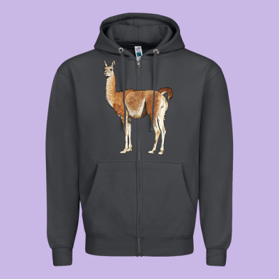 Guanaco Llama Zipper Hoodie Designed By Lillyallendesigns