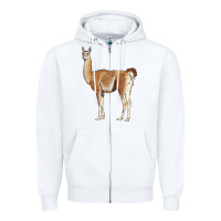 White guanaco llama Zipper Hoodie - LillyAllenDesigns