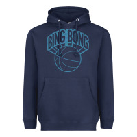 Navy bing bong vintage distressed Heavyweight Hoodie - PixelWave