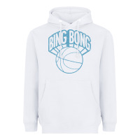 White bing bong vintage distressed Heavyweight Hoodie - PixelWave