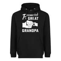 Black Promoted to Great Grandpa Heavyweight Hoodie - PixelWave