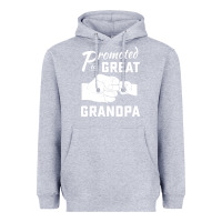 Heather Grey Promoted to Great Grandpa Heavyweight Hoodie - PixelWave