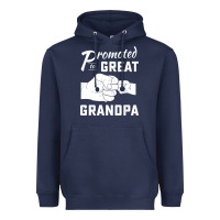Navy Promoted to Great Grandpa Heavyweight Hoodie - PixelWave
