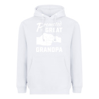 White Promoted to Great Grandpa Heavyweight Hoodie - PixelWave