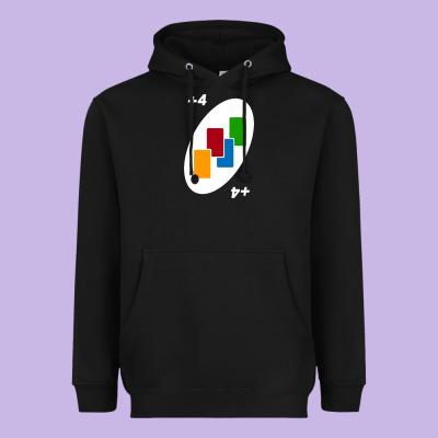 Uno Card Game Draw Four Heavyweight Hoodie Designed By Pixelwave