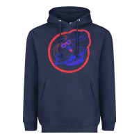 Navy cool whip vintage design   80s aesthetic Heavyweight Hoodie - PixelWave