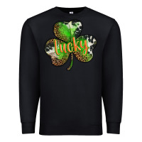 Black st. patricks day lucky shamrock Premium Sweatshirt - BarkalooDesign