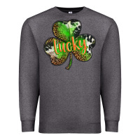 Charcoal Heather st. patricks day lucky shamrock Premium Sweatshirt - BarkalooDesign