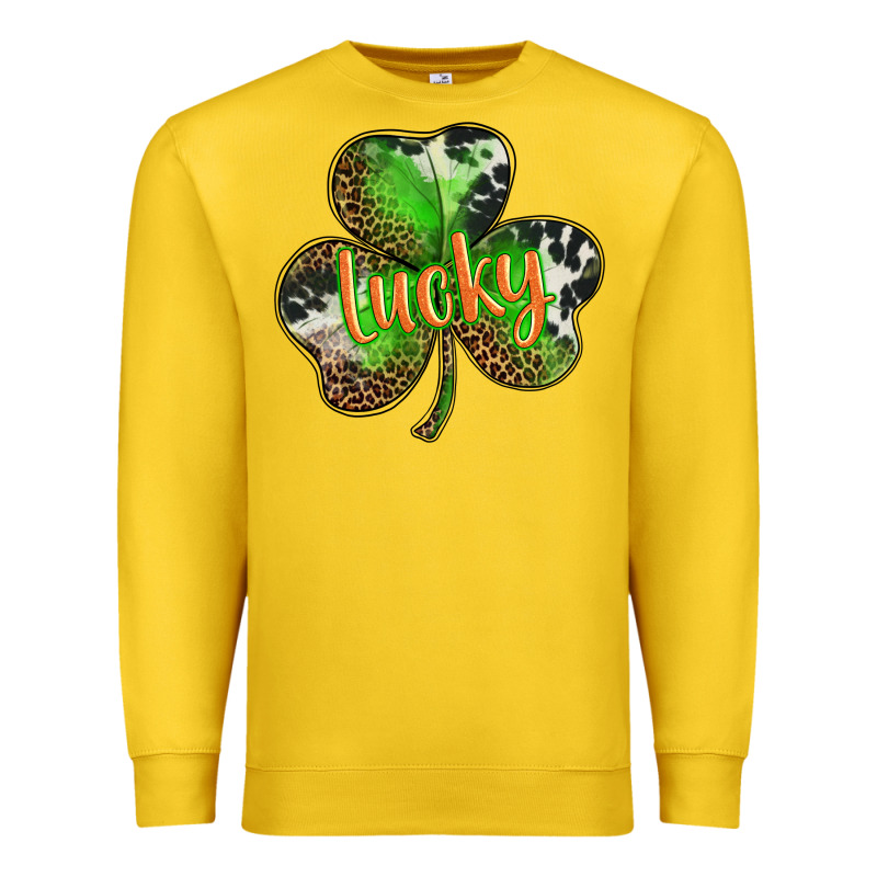 St. Patricks Day Lucky Shamrock Premium Sweatshirt by BarkalooDesign | Teevron