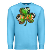 Ocean Blue st. patricks day lucky shamrock Premium Sweatshirt - BarkalooDesign