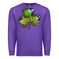 Purple st. patricks day lucky shamrock Premium Sweatshirt - BarkalooDesign