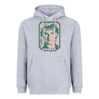 Heather Grey patrick swayze retro 80s fan aesthetic design Heavyweight Hoodie - PixelWave