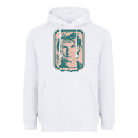 White patrick swayze retro 80s fan aesthetic design Heavyweight Hoodie - PixelWave