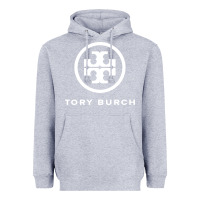 Heather Grey white burch tory Heavyweight Hoodie - PixelWave