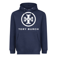 Navy white burch tory Heavyweight Hoodie - PixelWave