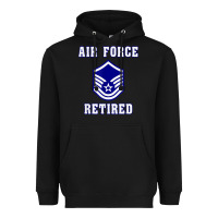 Black military master sergeant air force retired t shirt Heavyweight Hoodie - PixelWave