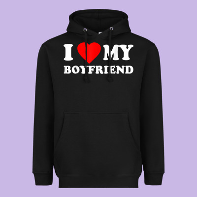 I Love My Boyfriend T-shirt Heavyweight Hoodie Designed By Pixelwave