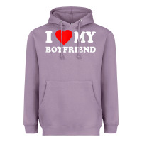 Lavender I Love My Boyfriend T-Shirt Heavyweight Hoodie - PixelWave