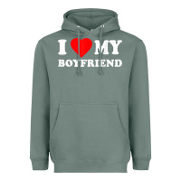 Sage I Love My Boyfriend T-Shirt Heavyweight Hoodie - PixelWave