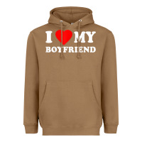 Toasted Coconut I Love My Boyfriend T-Shirt Heavyweight Hoodie - PixelWave