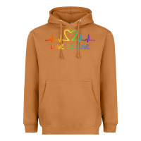 Meerkat LGBT Love Rainbow Heartbeat Heavyweight Hoodie - PixelWave