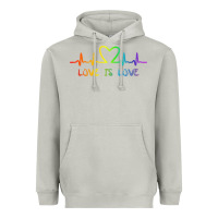 Moon Dust LGBT Love Rainbow Heartbeat Heavyweight Hoodie - PixelWave