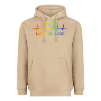 Mushroom LGBT Love Rainbow Heartbeat Heavyweight Hoodie - PixelWave