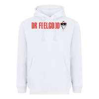 White Dr. Feelgood Heavyweight Hoodie - PixelWave