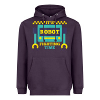Plum it's robot fighting time funny robotics engineer battle bots Heavyweight Hoodie - PixelWave