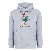 Heather Grey Moana Hei Hei Is My Spirit Animal Portrait Heavyweight Hoodie - PixelWave