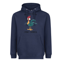 Navy Moana Hei Hei Is My Spirit Animal Portrait Heavyweight Hoodie - PixelWave