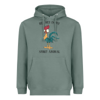 Sage Moana Hei Hei Is My Spirit Animal Portrait Heavyweight Hoodie - PixelWave