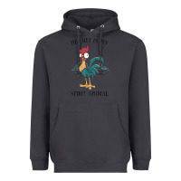 Smoke Moana Hei Hei Is My Spirit Animal Portrait Heavyweight Hoodie - PixelWave