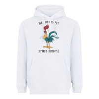 White Moana Hei Hei Is My Spirit Animal Portrait Heavyweight Hoodie - PixelWave