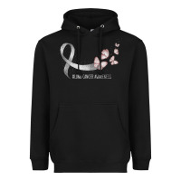Black pretty white ribbon support lung cancer awareness t shirt Heavyweight Hoodie - Craftify