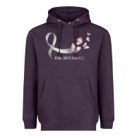 Plum pretty white ribbon support lung cancer awareness t shirt Heavyweight Hoodie - Craftify