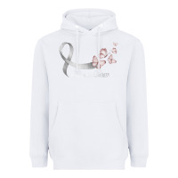 White pretty white ribbon support lung cancer awareness t shirt Heavyweight Hoodie - Craftify