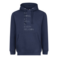 Navy i'm  going to  hell in  every  religion Heavyweight Hoodie - Craftify