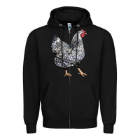 Black wyandotte chicken Zipper Hoodie - LillyAllenDesigns