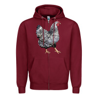 Burgundy wyandotte chicken Zipper Hoodie - LillyAllenDesigns