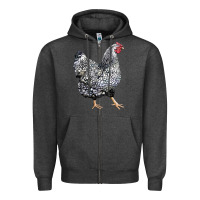 Charcoal Heather wyandotte chicken Zipper Hoodie - LillyAllenDesigns